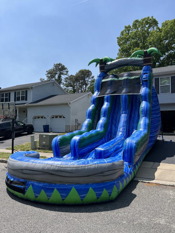 22ft Blue Crush Double Lane Dry Slide