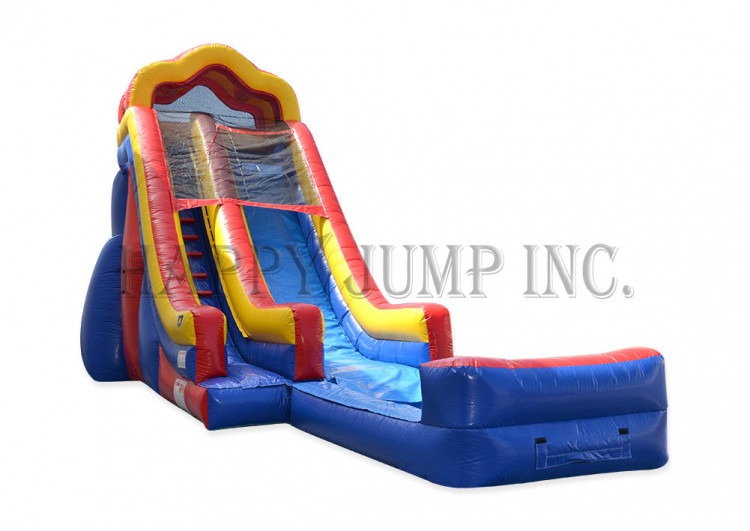 20ft Rainbow Single Lane Water Slide w/ Pool