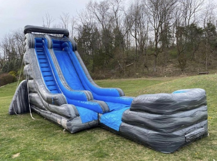 22ft Gray Marble Single Lane Water Slide